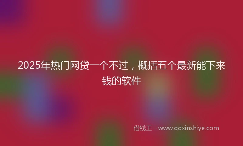 2025年热门网贷一个不过，概括五个最新能下来钱的软件