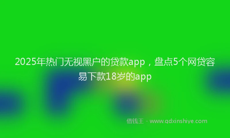 2025年热门无视黑户的贷款app，盘点5个网贷容易下款18岁的app