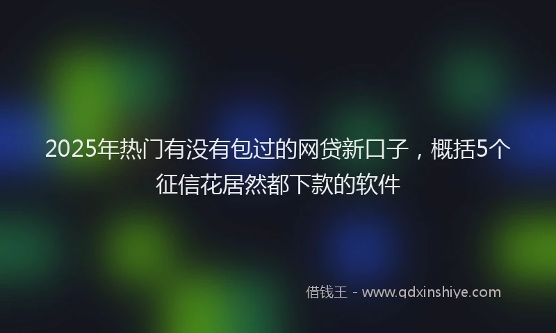 2025年热门有没有包过的网贷新口子，概括5个征信花居然都下款的软件