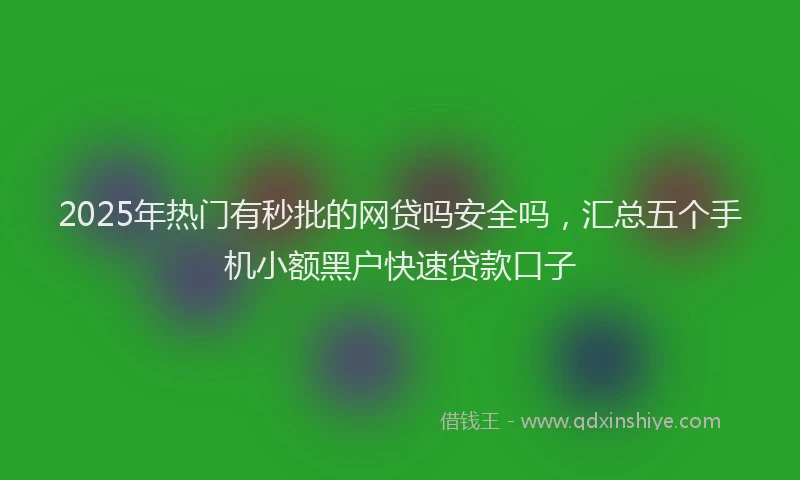 2025年热门有秒批的网贷吗安全吗，汇总五个手机小额黑户快速贷款口子
