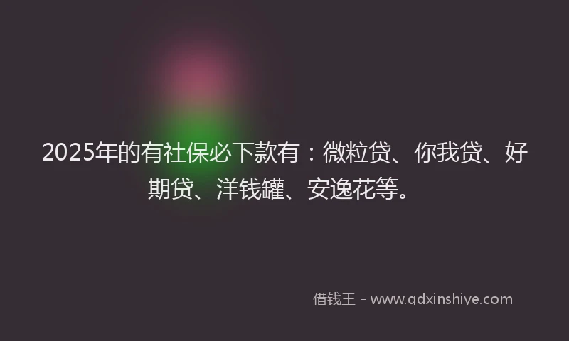 2025年的有社保必下款有：微粒贷、你我贷、好期贷、洋钱罐、安逸花等。