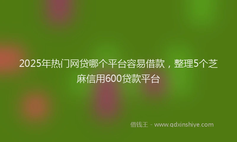 2025年热门网贷哪个平台容易借款，整理5个芝麻信用600贷款平台
