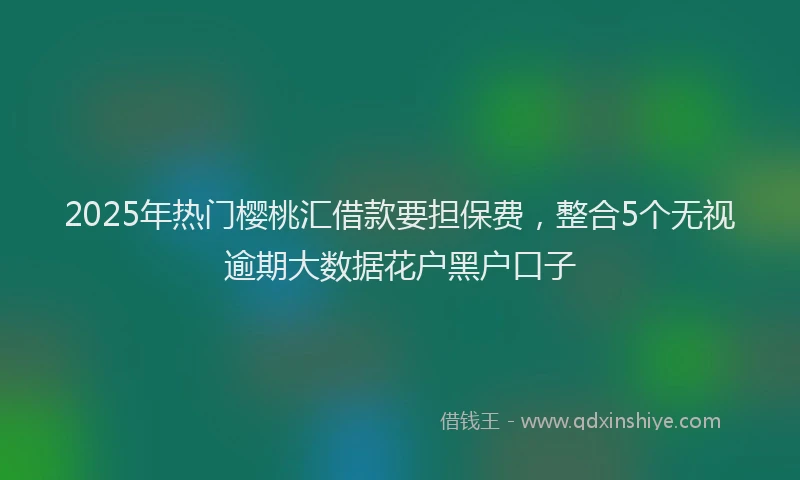 2025年热门樱桃汇借款要担保费，整合5个无视逾期大数据花户黑户口子
