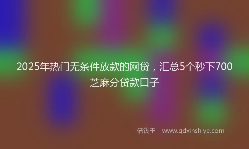 2025年热门无条件放款的网贷，汇总5个秒下700芝麻分贷款口子
