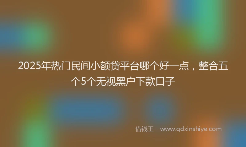 2025年热门民间小额贷平台哪个好一点，整合五个5个无视黑户下款口子