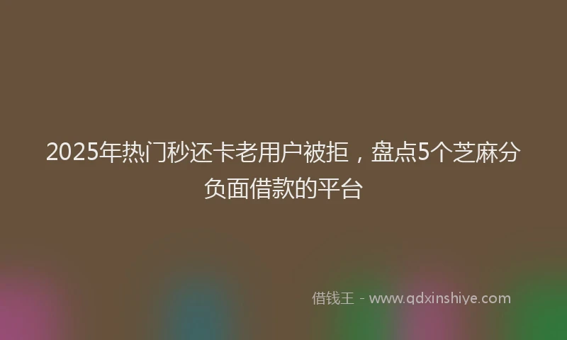 2025年热门秒还卡老用户被拒，盘点5个芝麻分负面借款的平台