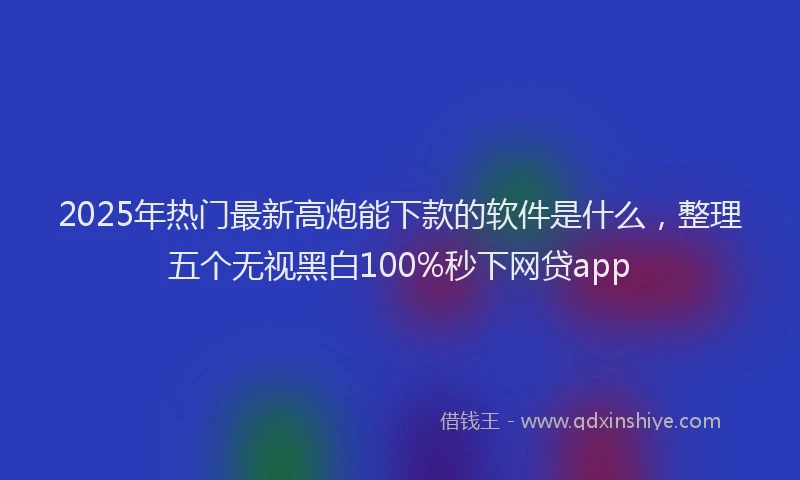 2025年热门最新高炮能下款的软件是什么，整理五个无视黑白100%秒下网贷app