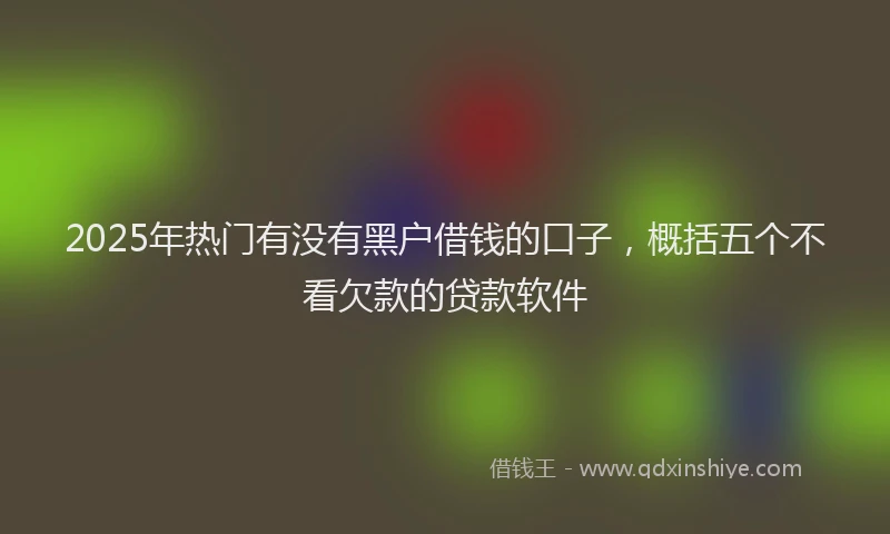 2025年热门有没有黑户借钱的口子，概括五个不看欠款的贷款软件