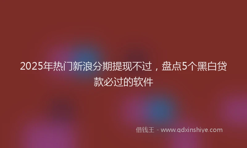 2025年热门新浪分期提现不过，盘点5个黑白贷款必过的软件