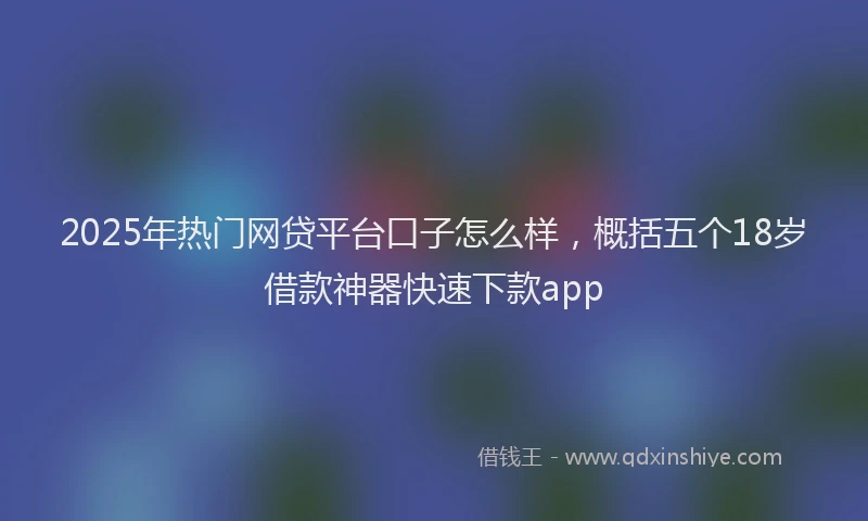 2025年热门网贷平台口子怎么样，概括五个18岁借款神器快速下款app