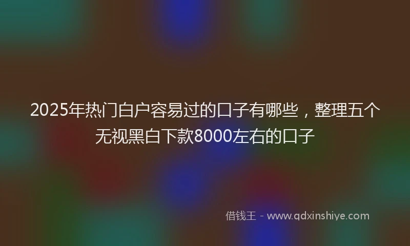 2025年热门白户容易过的口子有哪些，整理五个无视黑白下款8000左右的口子