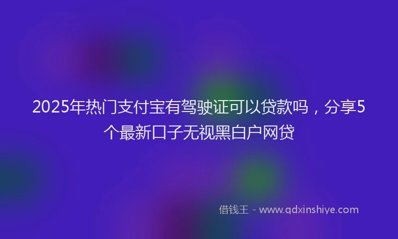 2025年热门支付宝有驾驶证可以贷款吗，分享5个最新口子无视黑白户网贷