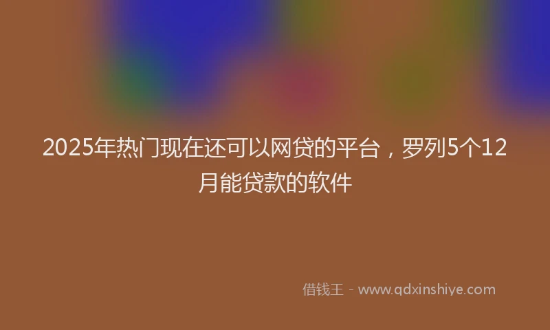 2025年热门现在还可以网贷的平台，罗列5个12月能贷款的软件