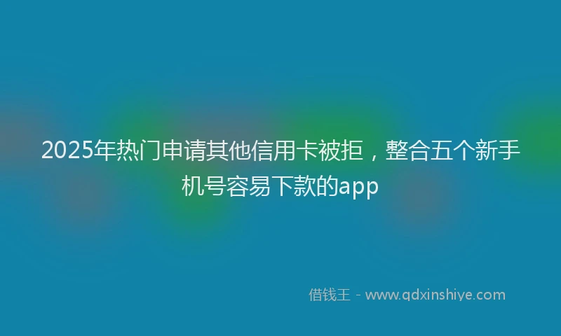 2025年热门申请其他信用卡被拒，整合五个新手机号容易下款的app