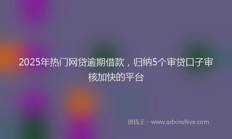 2025年热门网贷逾期借款，归纳5个审贷口子审核加快的平台