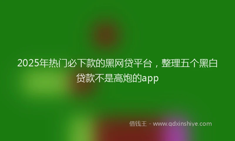 2025年热门必下款的黑网贷平台，整理五个黑白贷款不是高炮的app