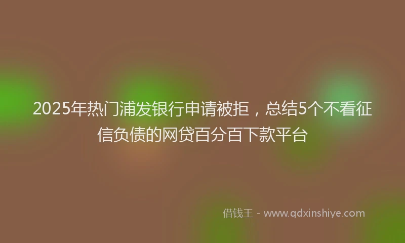2025年热门浦发银行申请被拒，总结5个不看征信负债的网贷百分百下款平台