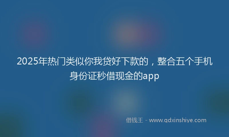 2025年热门类似你我贷好下款的，整合五个手机身份证秒借现金的app