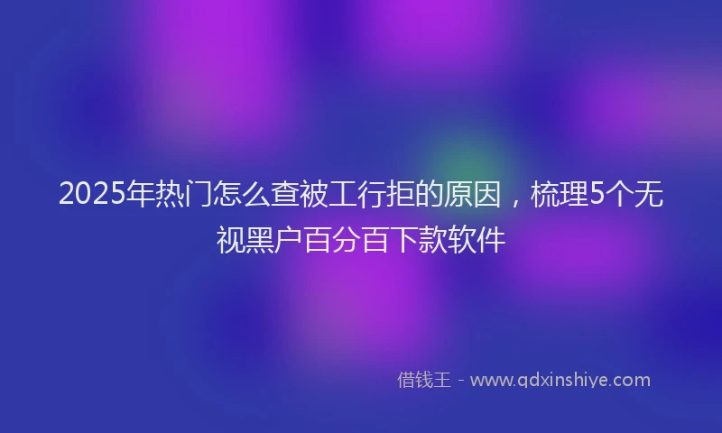 2025年热门怎么查被工行拒的原因，梳理5个无视黑户百分百下款软件