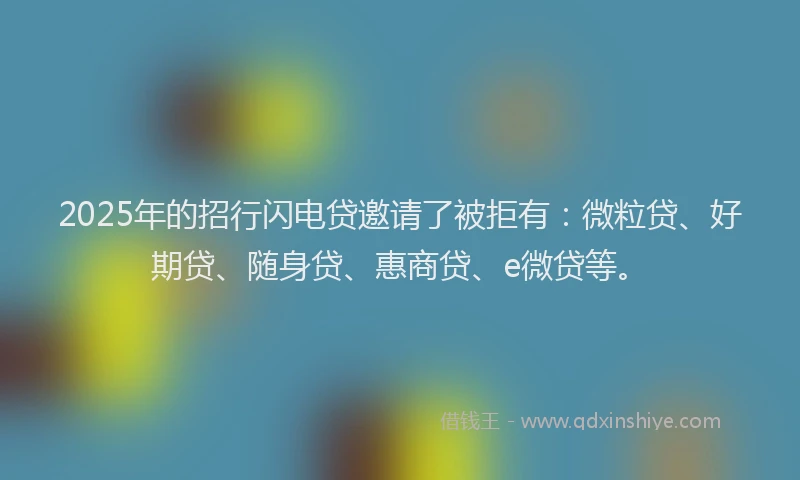 2025年的招行闪电贷邀请了被拒有：微粒贷、好期贷、随身贷、惠商贷、e微贷等。