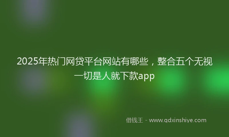 2025年热门网贷平台网站有哪些，整合五个无视一切是人就下款app