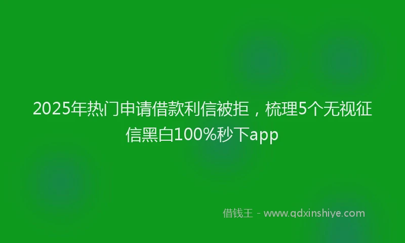 2025年热门申请借款利信被拒，梳理5个无视征信黑白100%秒下app