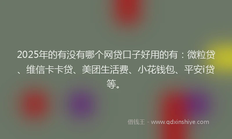 2025年的有没有哪个网贷口子好用的有：微粒贷、维信卡卡贷、美团生活费、小花钱包、平安i贷等。