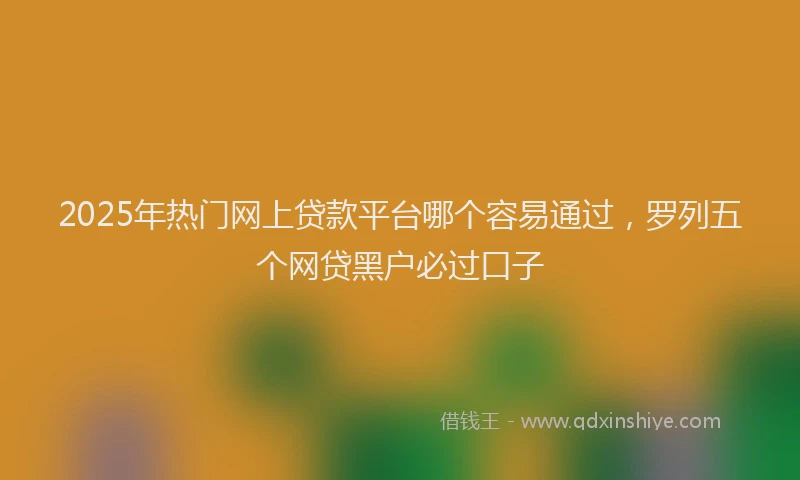 2025年热门网上贷款平台哪个容易通过，罗列五个网贷黑户必过口子