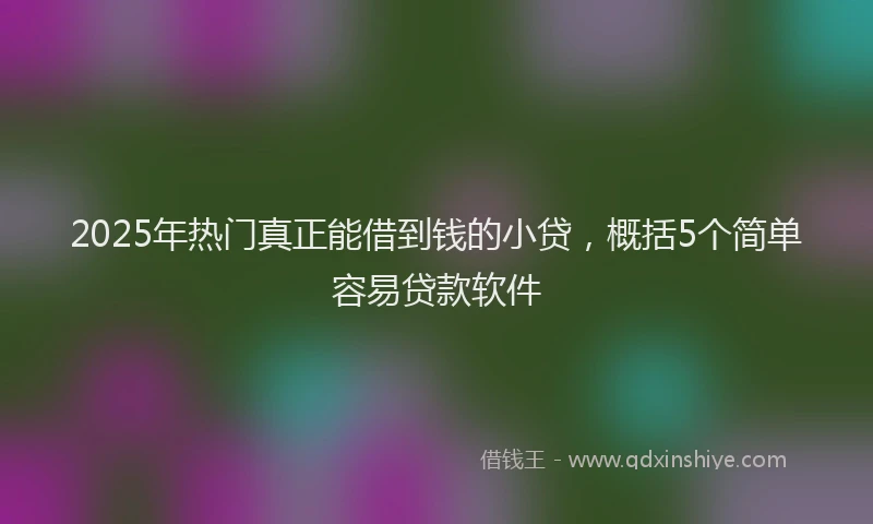 2025年热门真正能借到钱的小贷，概括5个简单容易贷款软件