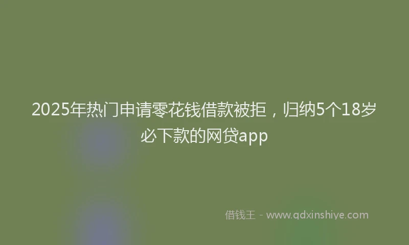 2025年热门申请零花钱借款被拒，归纳5个18岁必下款的网贷app