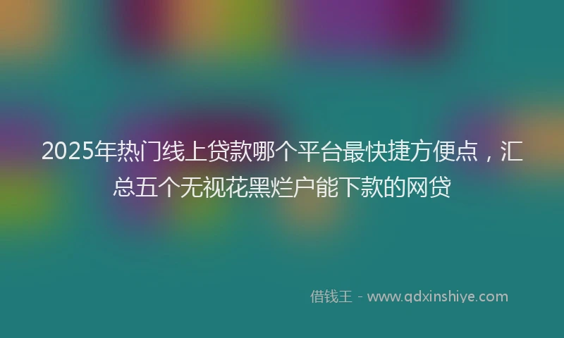 2025年热门线上贷款哪个平台最快捷方便点，汇总五个无视花黑烂户能下款的网贷