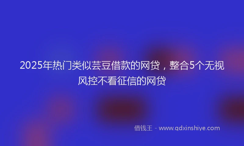 2025年热门类似芸豆借款的网贷，整合5个无视风控不看征信的网贷