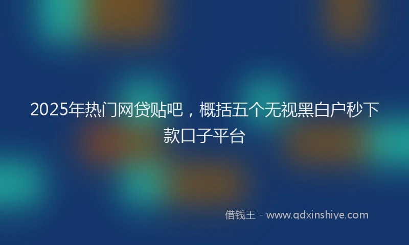 2025年热门网贷贴吧，概括五个无视黑白户秒下款口子平台