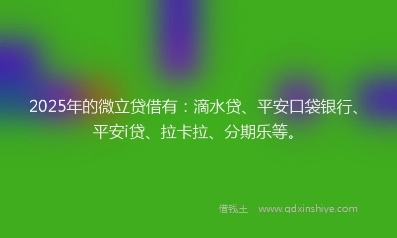 2025年的微立贷借有：滴水贷、平安口袋银行、平安i贷、拉卡拉、分期乐等。