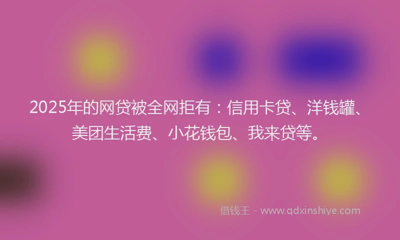 2025年的网贷被全网拒有：信用卡贷、洋钱罐、美团生活费、小花钱包、我来贷等。