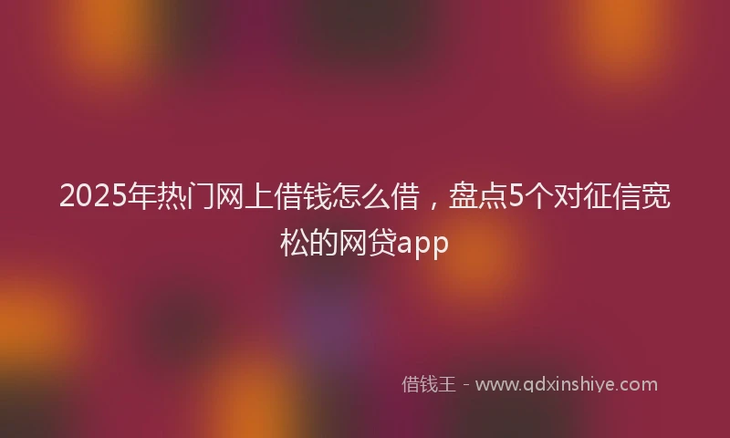 2025年热门网上借钱怎么借，盘点5个对征信宽松的网贷app