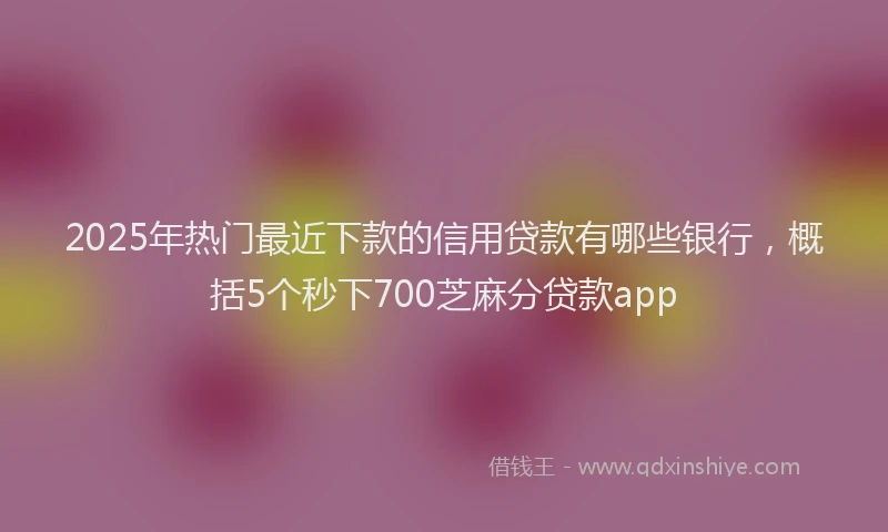 2025年热门最近下款的信用贷款有哪些银行，概括5个秒下700芝麻分贷款app