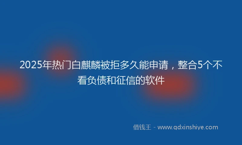2025年热门白麒麟被拒多久能申请，整合5个不看负债和征信的软件