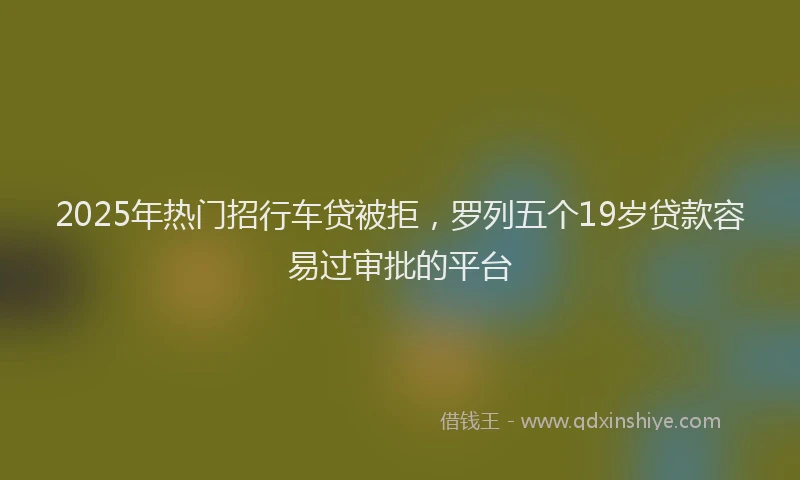 2025年热门招行车贷被拒，罗列五个19岁贷款容易过审批的平台