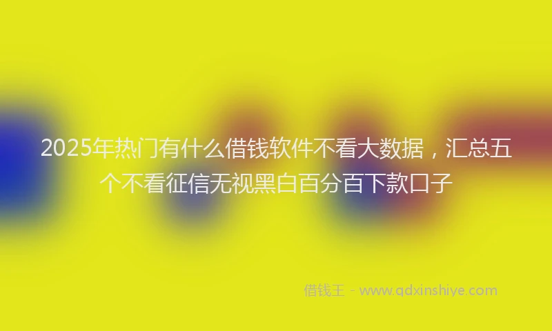 2025年热门有什么借钱软件不看大数据，汇总五个不看征信无视黑白百分百下款口子