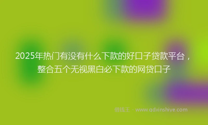2025年热门有没有什么下款的好口子贷款平台，整合五个无视黑白必下款的网贷口子