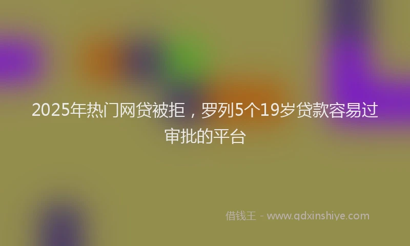 2025年热门网贷被拒，罗列5个19岁贷款容易过审批的平台