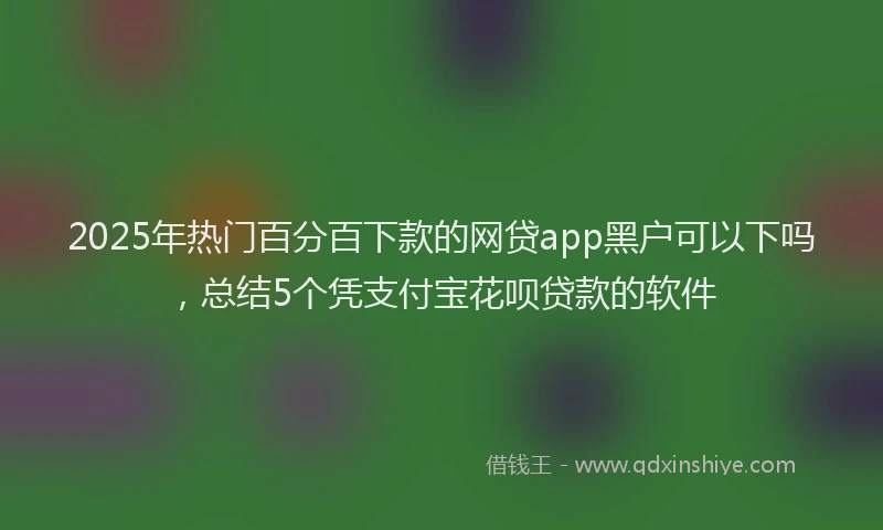 2025年热门百分百下款的网贷app黑户可以下吗，总结5个凭支付宝花呗贷款的软件