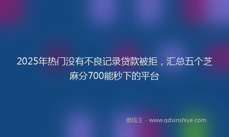 2025年热门没有不良记录贷款被拒，汇总五个芝麻分700能秒下的平台