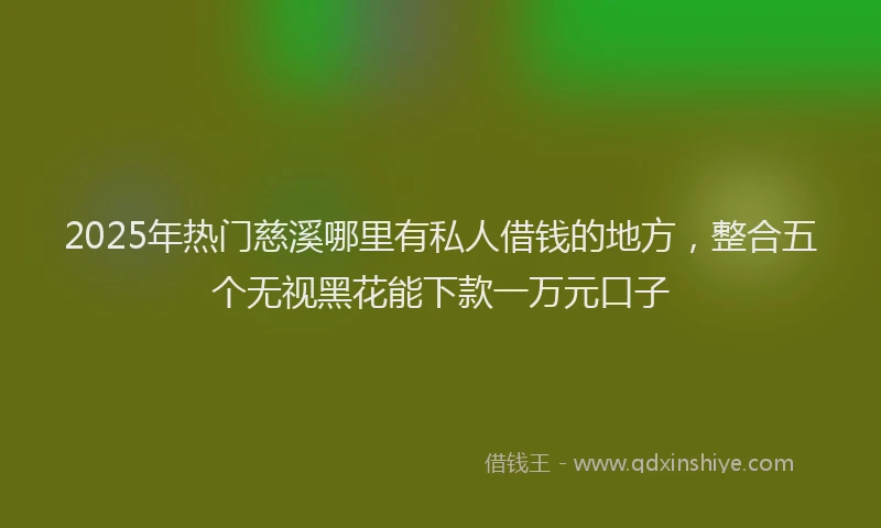 2025年热门慈溪哪里有私人借钱的地方，整合五个无视黑花能下款一万元口子