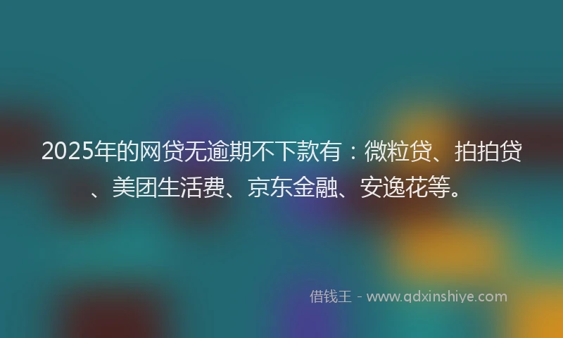 2025年的网贷无逾期不下款有：微粒贷、拍拍贷、美团生活费、京东金融、安逸花等。