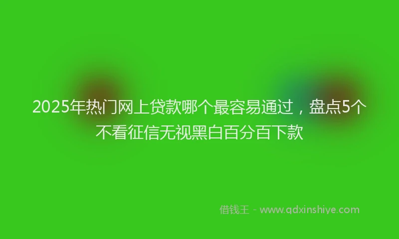 2025年热门网上贷款哪个最容易通过，盘点5个不看征信无视黑白百分百下款