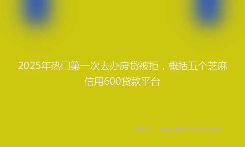 2025年热门第一次去办房贷被拒，概括五个芝麻信用600贷款平台