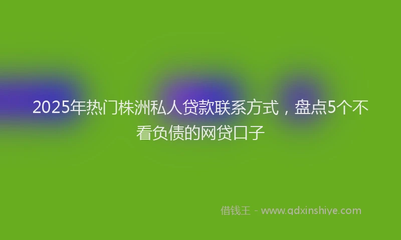 2025年热门株洲私人贷款联系方式，盘点5个不看负债的网贷口子
