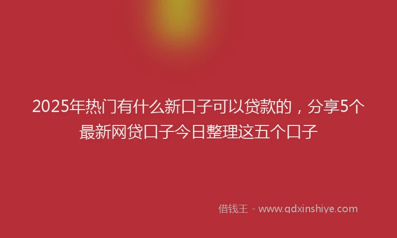 2025年热门有什么新口子可以贷款的，分享5个最新网贷口子今日整理这五个口子